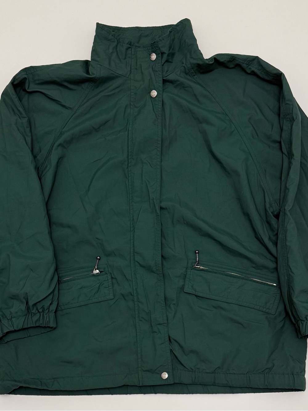 VTG Eddie Bauer Nylon Windbreaker Jacket Forest Green Mesh Lined Size M